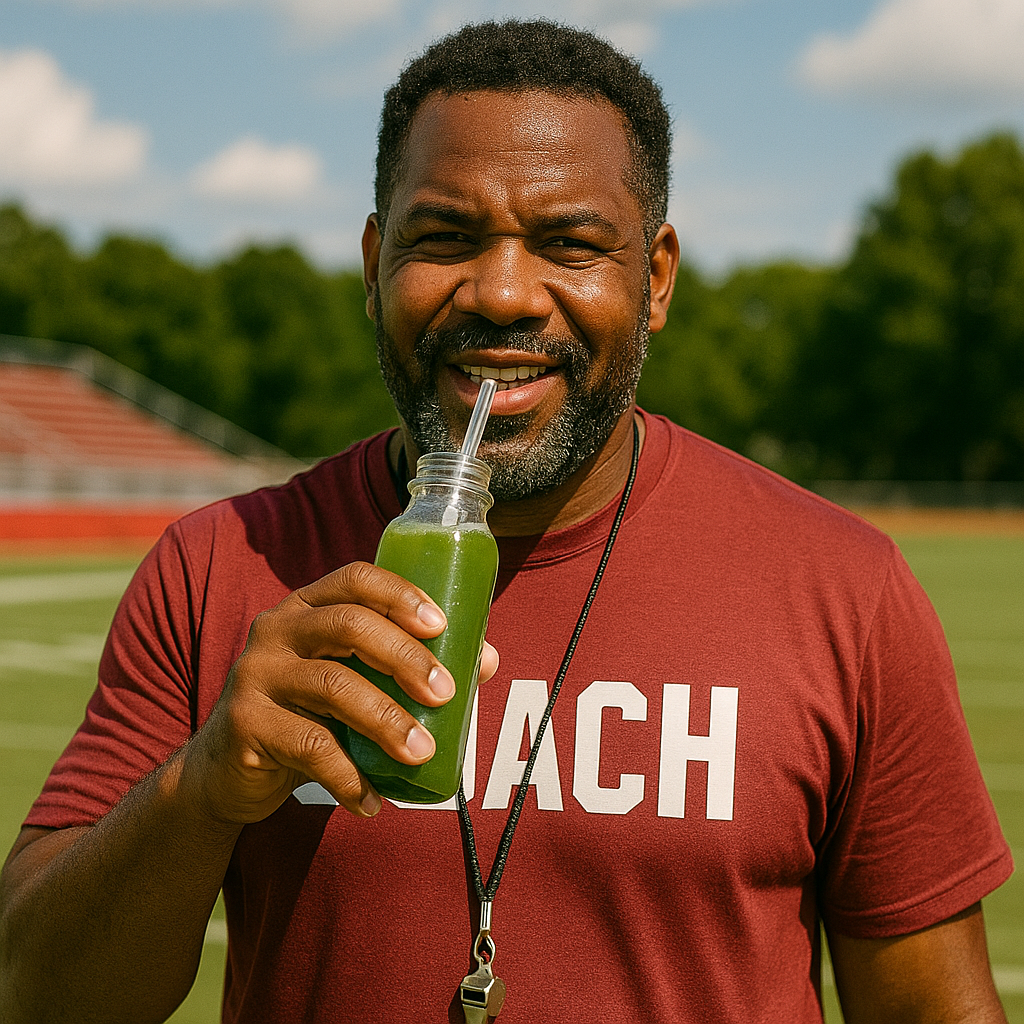 Coach with J2 bottle