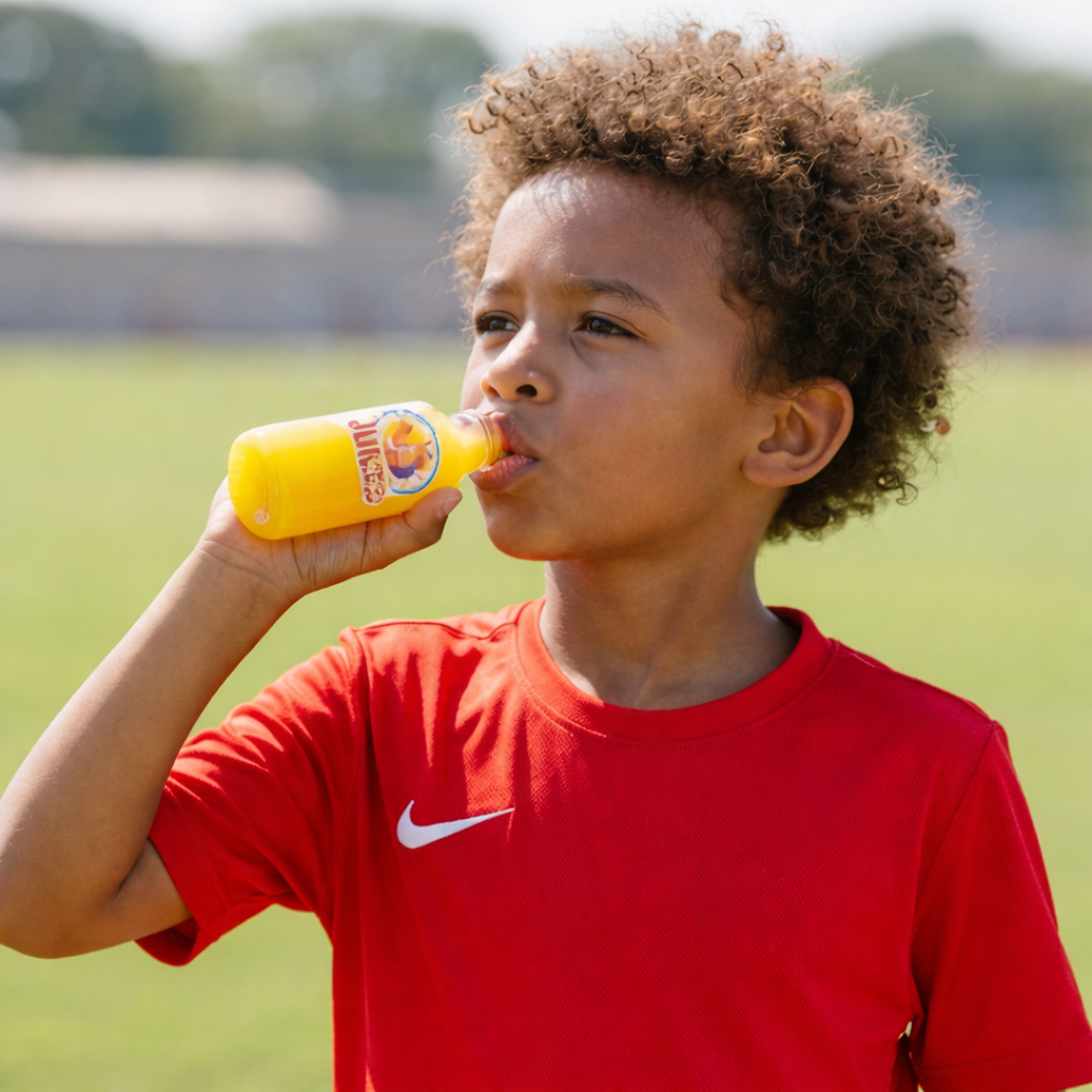 Kids drinking J2 Juices