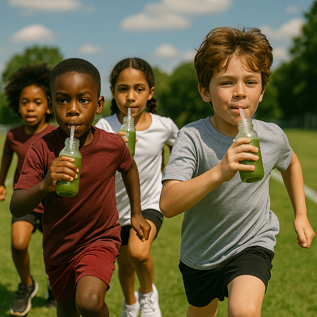 Kids enjoying cold-pressed juice